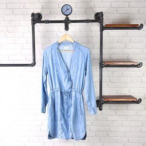Lou & Grey Chambray Denim Overlay Tunic Dress